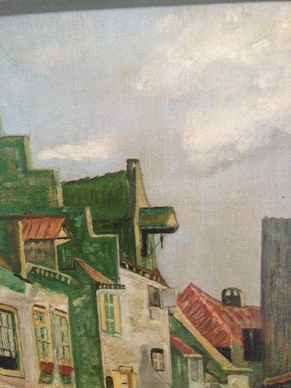 M. van Hoff - Vrouw in straatje - Olieverf op doek - in lijst - Gesigneerd kopen? Bied vanaf 20!