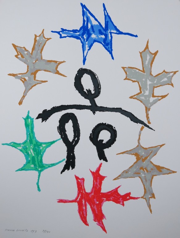 Harrie Gerritz: Zeefdruk, Gekleurde bladeren verkocht voor € 35!