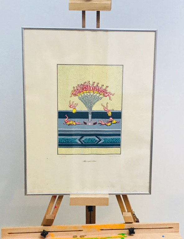 Frank Maieu (1952) - Schouwgarnituur ( ingelijst) kopen? Bied vanaf 1!