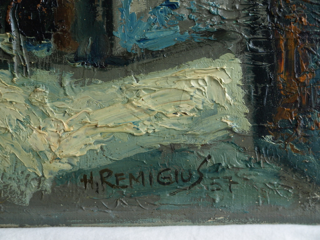 Onduidelijke signatuur: Olieverf op doek – Kerk in de sneeuw - 1959 - 66 x 45 cm kopen? Bied vanaf 50!