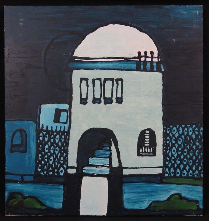 CAROLINA PAULUSSEN  Schilderij acryl op paneel    LANDSCHAP BIJ NACHT kopen? Bied vanaf 55!