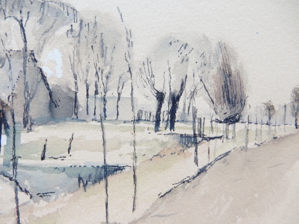 Norman Perryman (1933) - Aquarel landschap - 1965 kopen? Bied vanaf 75!