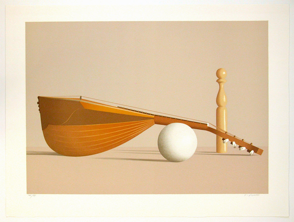 FRÉDÉRIC VIDALENS, ‘Mandoline’, originele kleurenlitho, handgesigneerd kopen? Bied vanaf 50!