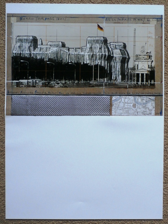 Christo, Wrapped Reichstag, met reliefdruk, zilverfolie kopen? Bied vanaf 75!
