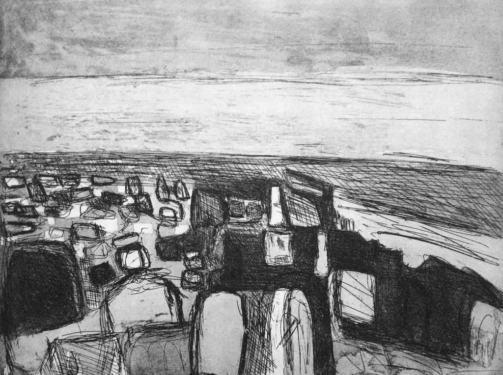 Gerard Schaperkotter - Gerard Schäperkötter - het strand - ets grafiek 73 verkocht voor € 50!