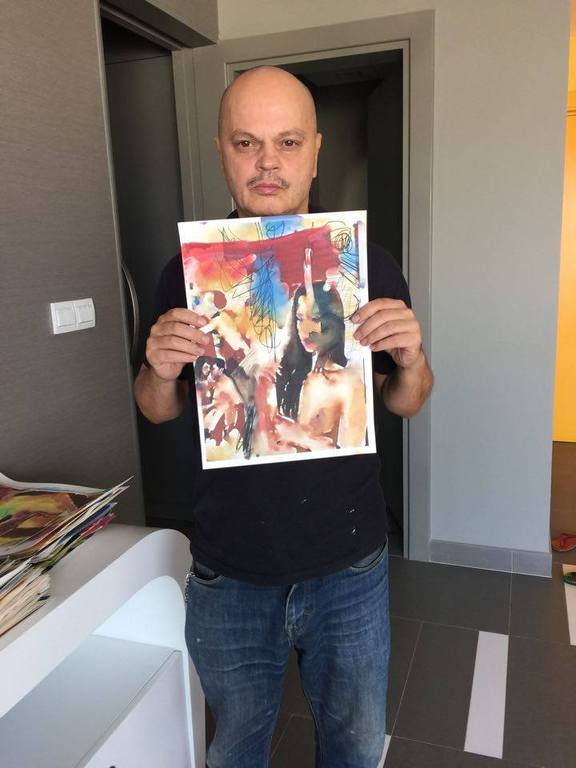 Peter Klashorst - Old & young - gemengde techniek op papier - gesigneerd kopen? Bied vanaf 90!