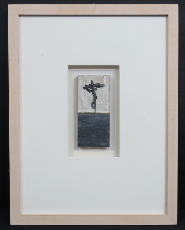 Johan Claassen: Acryl op sigarendoosje, Zonder titel - Ingelijst verkocht voor € 100!