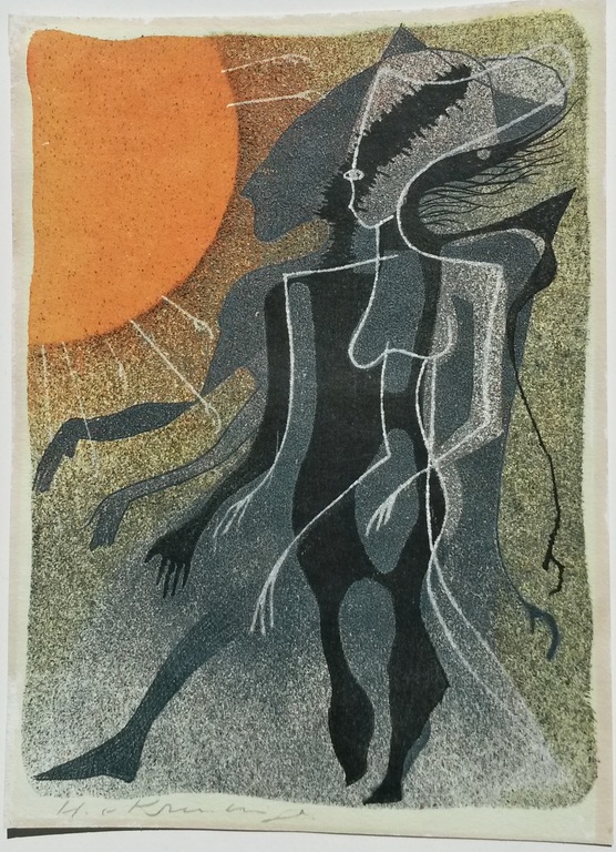 Harry van Kruiningen, twee litho's, Het zonnelied van Achnaton verkocht voor € 60!