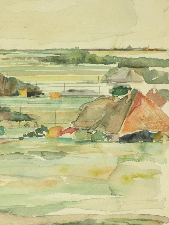 Bert Bouman, Gezicht op Egmond, Aquarel 1950 kopen? Bied vanaf 25!