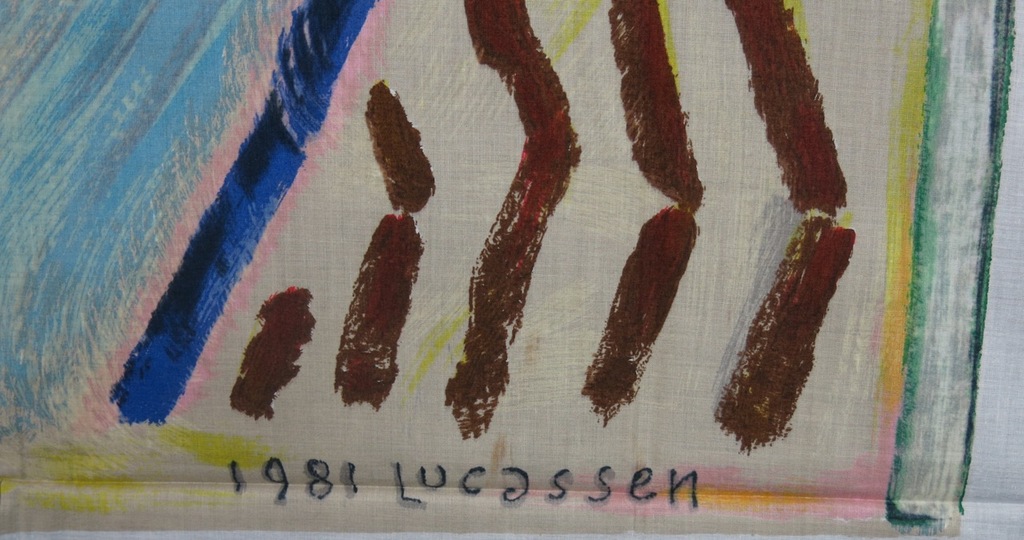 Reinier Lucassen: Zeefdruk op katoenzijde, Head, denken is het oog kopen? Bied vanaf 35!