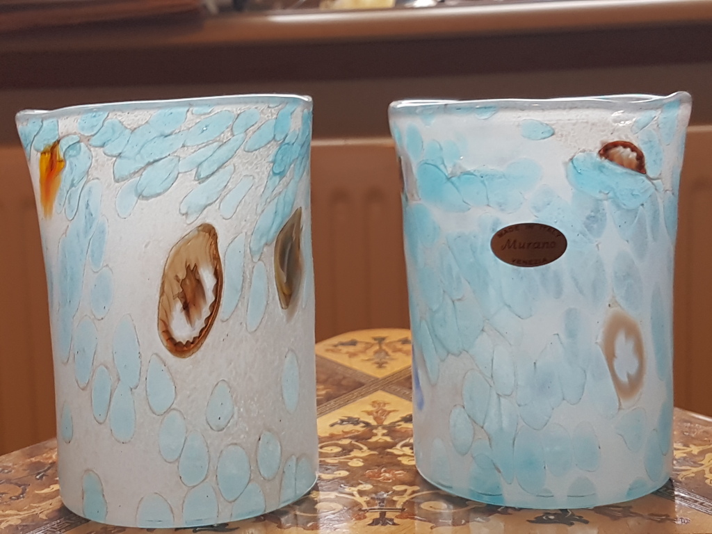 Isola di Murano-Venezia-Goto-Murano glazen set van twee pz kopen? Bied vanaf 40!