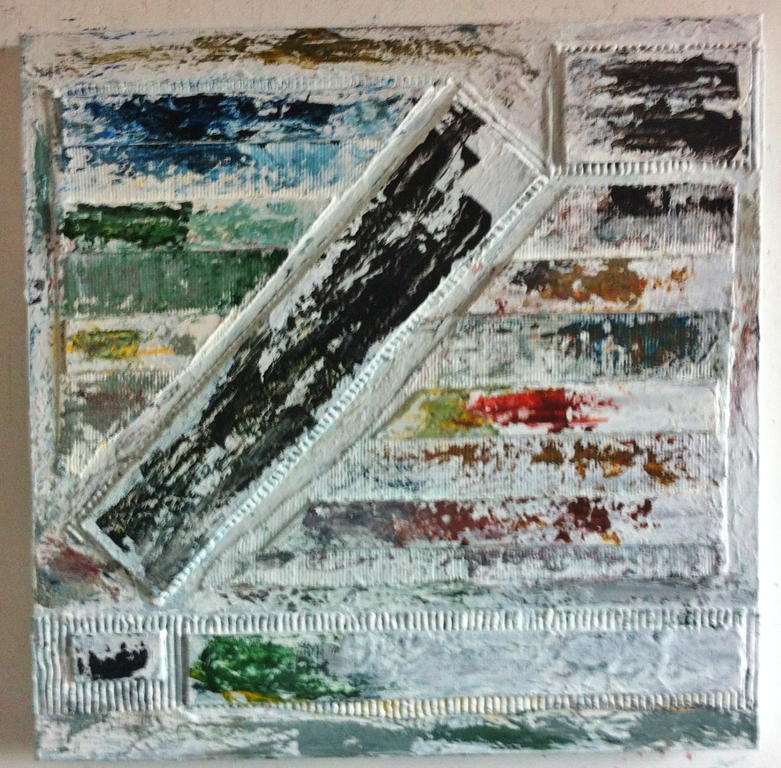 "Under Construction" John Foppen-Mixed media + olieverf/ 3D canvas -gesigneerd   kopen? Bied vanaf 89!
