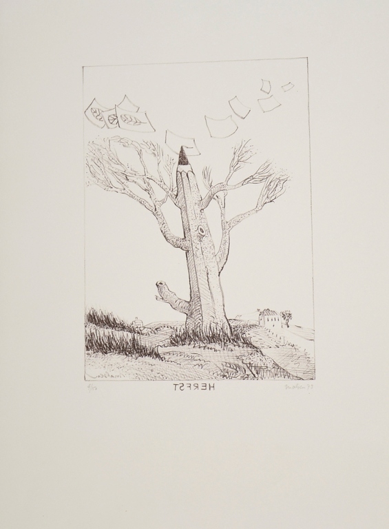 Willem van Malsen: Litho 'Herfst', 1973 kopen? Bied vanaf 1!
