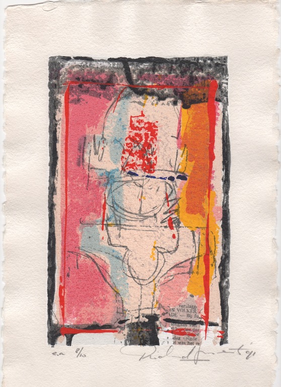 Richard Smeets, zeefdruk, 1991, 'Wajang Galek' kopen? Bied vanaf 69!