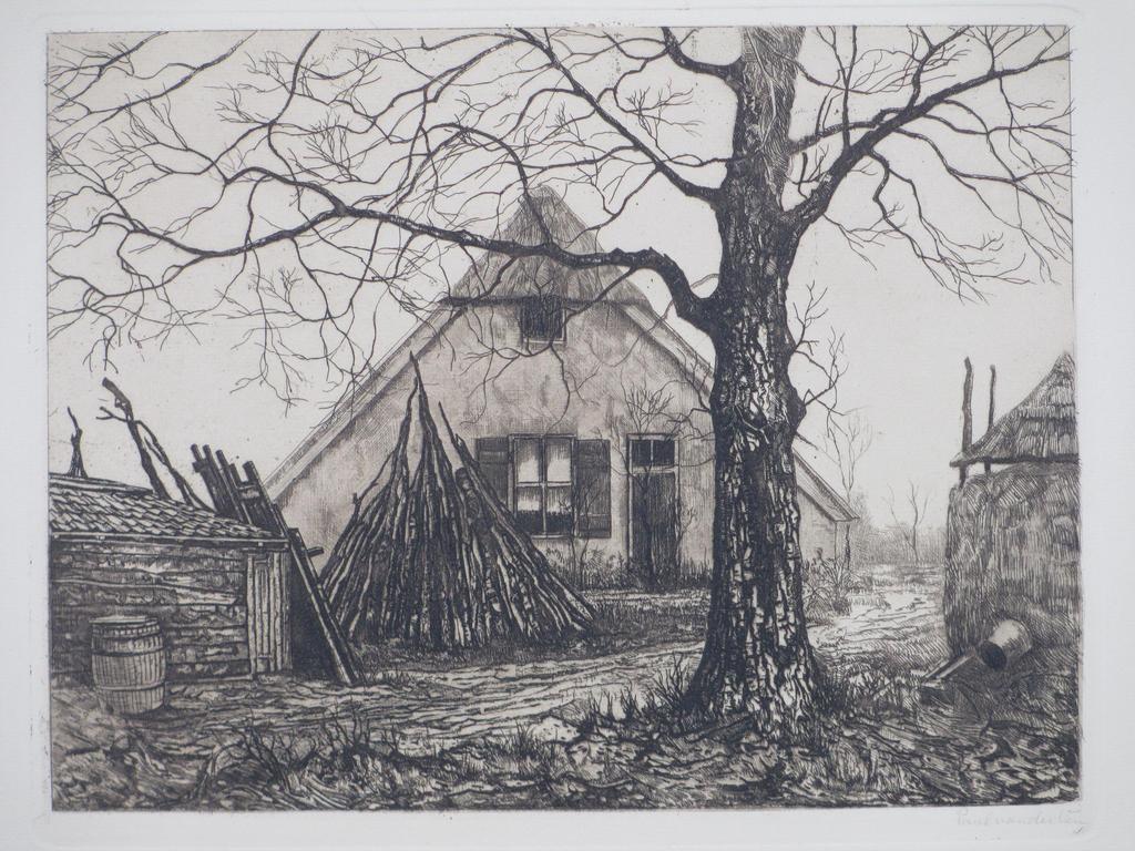 Paul van der Ven, Veluwse boerderij, Ets verkocht voor € 45!