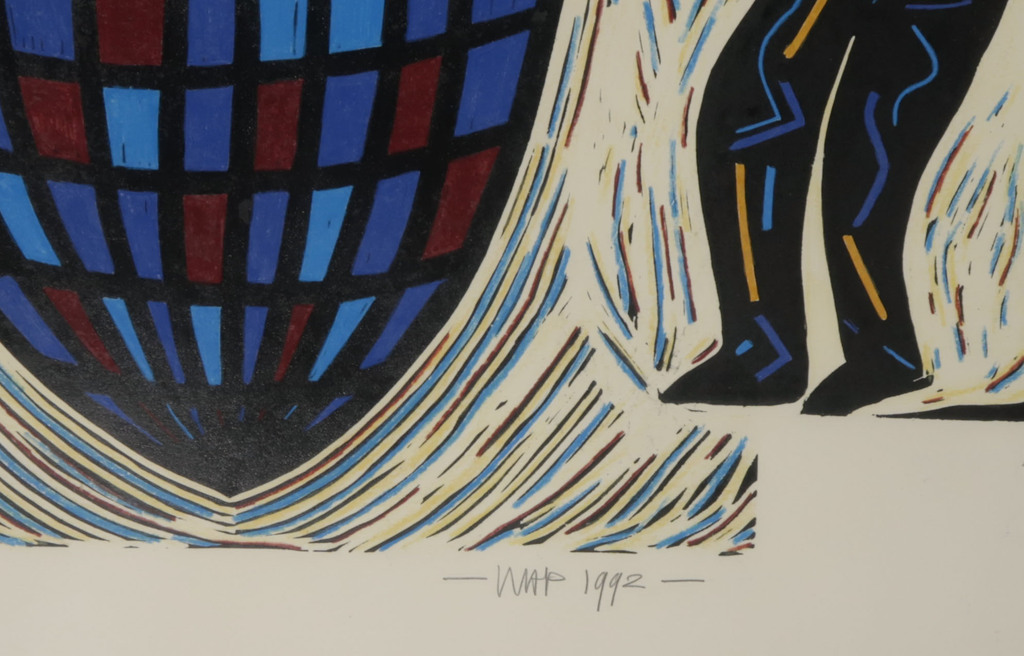 Hans Wap: Pastel en Acryl op papier, Silent drums - Ingelijst (Groot!) kopen? Bied vanaf 100!
