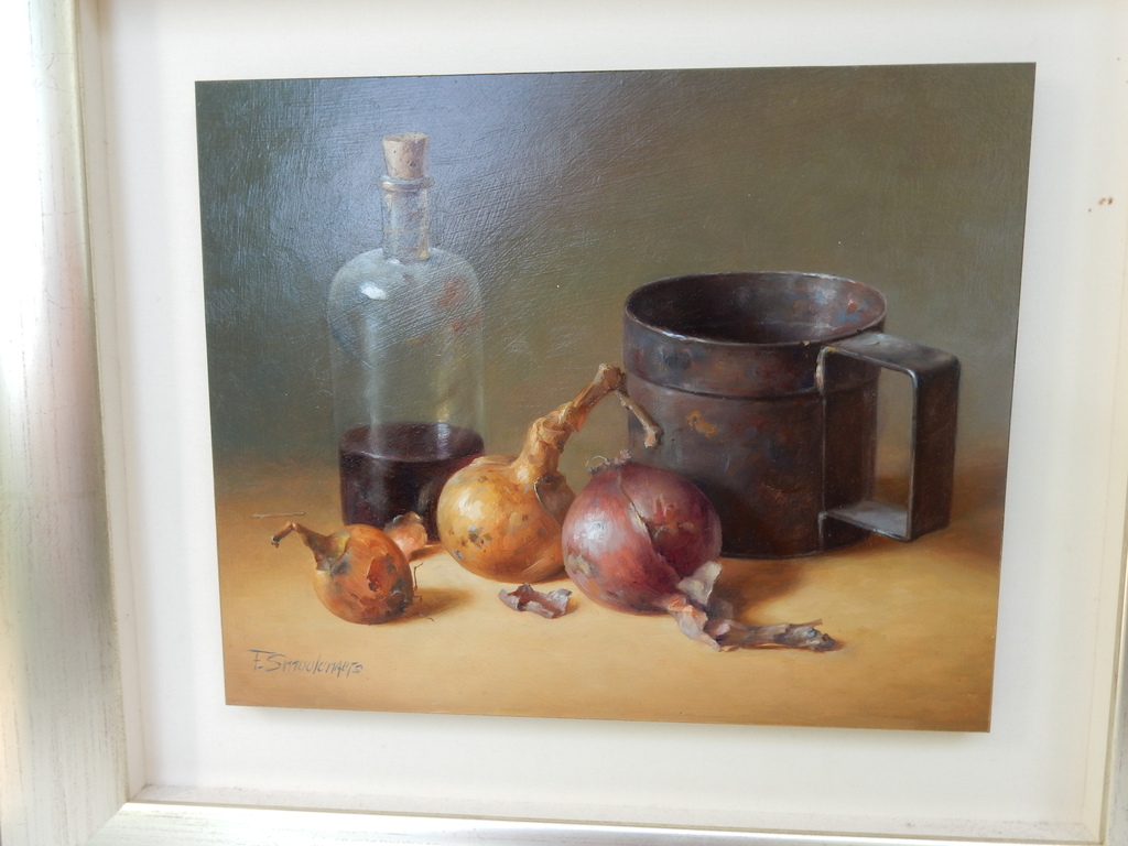 Fred L.C. Smoolenaers,stilleven, olieverf op paneel kopen? Bied vanaf 450!