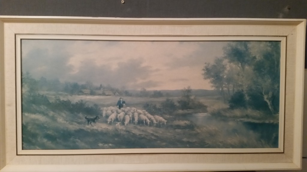 Schilderij Schapenhoeder met zijn kudde schapen kopen? Bied vanaf 50!