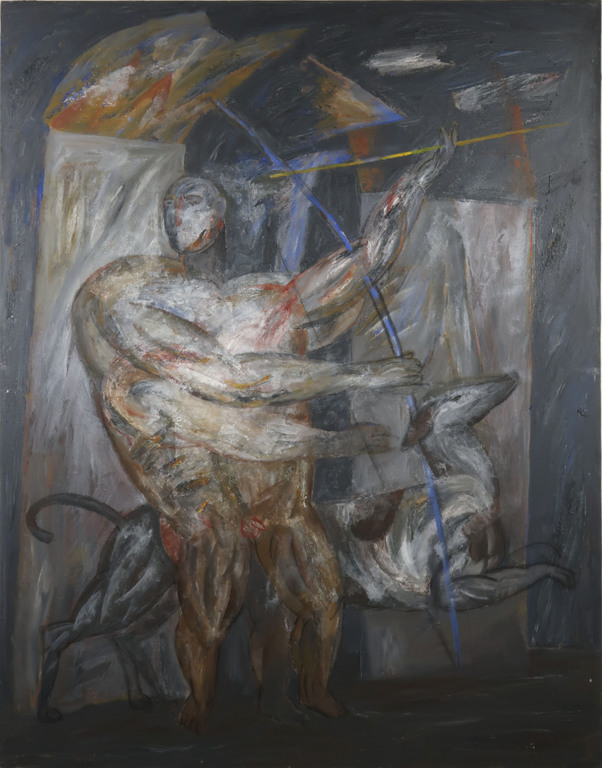 Horacio Silva: Acryl op doek, Cazador (Zeer groot) verkocht voor € 200!