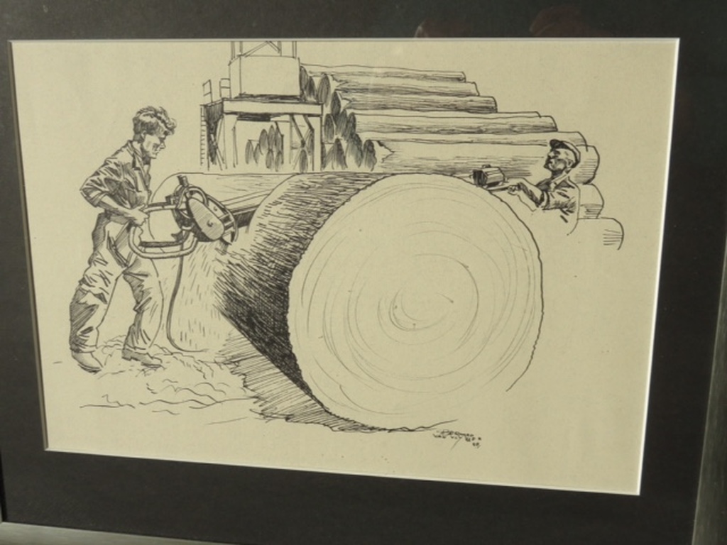 Bernard van Vlijmen - Bernard van Vlijmen: Originele pentekening - Bruynzeelfabriek Zaandam - 1948 kopen? Bied vanaf 50!
