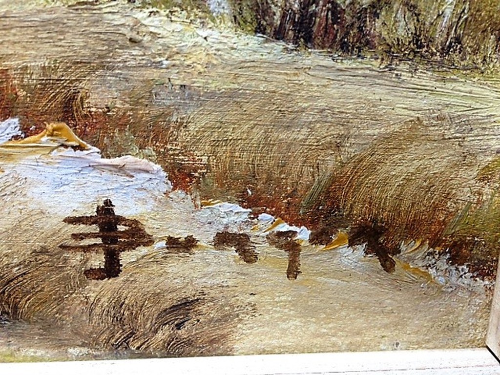 Joop Burger, olieverf op paneel, Berkenbomen langs bospad kopen? Bied vanaf 1!