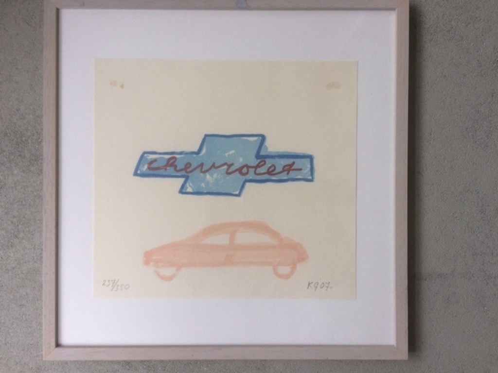 Gat in de heg, litho Chevrolet verkocht voor € 35!