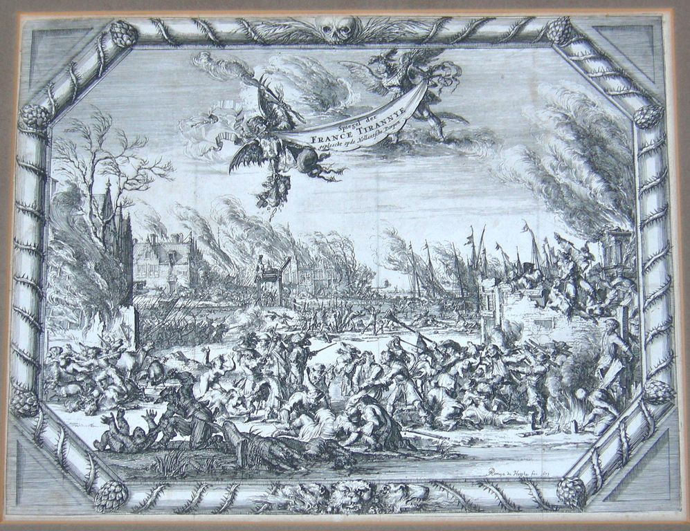 Romeyn de Hooghe, ets en gravure: Spiegel der France Tirannye verkocht voor € 40!
