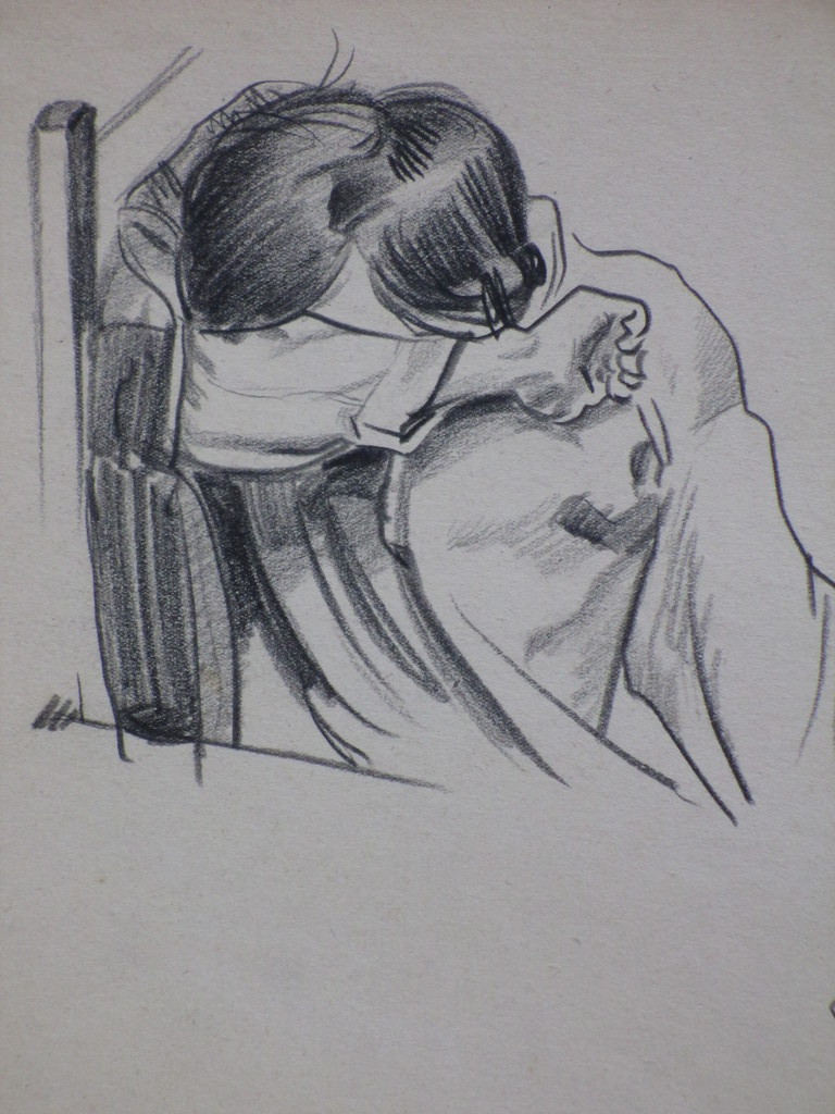 Karel van Seben, De Radeloosheid, Tekening 1924 kopen? Bied vanaf 1!