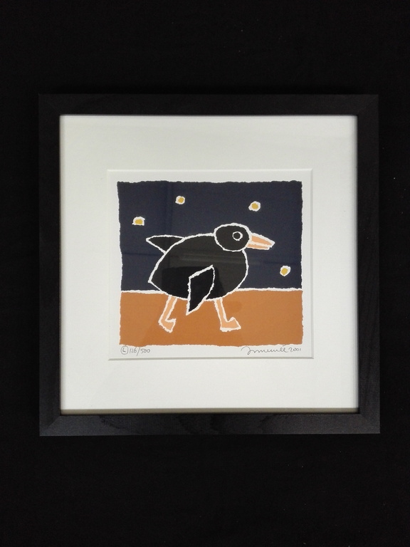 Hans Innemee, zeefdruk op papier in lijst, Titel; Duck kopen? Bied vanaf 50!