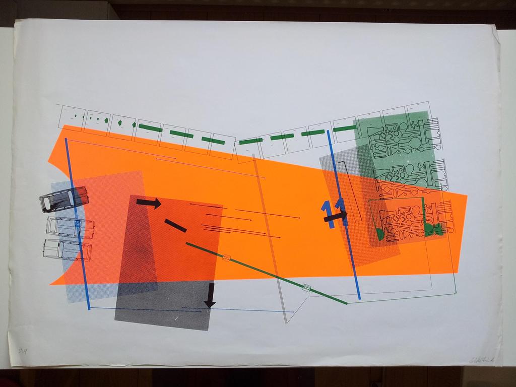 Gerard Verdijk, kleurenlitho Violet Turnpike, 1968 kopen? Bied vanaf 45!