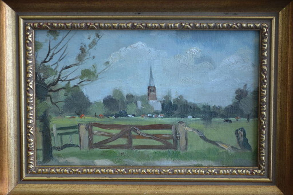 Vermoedelijk Adriaan Glaudemans: marouflage, drie landschapjes kopen? Bied vanaf 1!