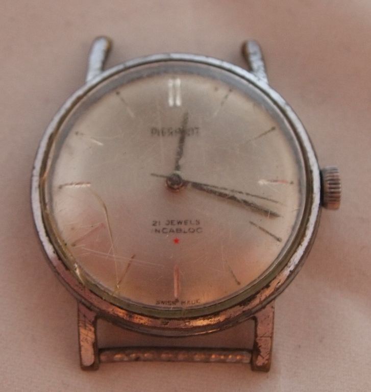 twee vintage 'klus' heren horloges; Pierpont 21 jewels autom. & Ruhla mechanisch kopen? Bied vanaf 1!