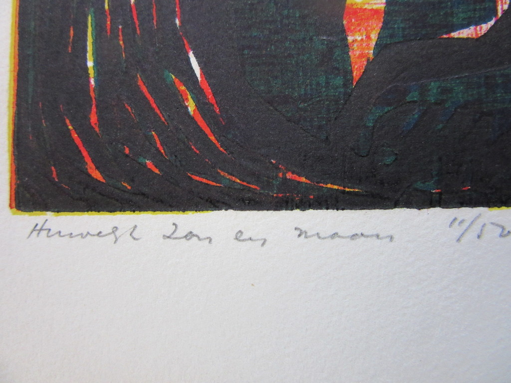 Flip van der Burgt (1927-1977) - kleurenhoutsnede 11/12, handgesigneerd kopen? Bied vanaf 50!