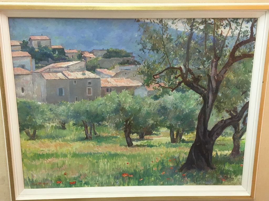 Ton Meijer, olieverf op doek, titel : Amandier en Provence verkocht voor € 150!