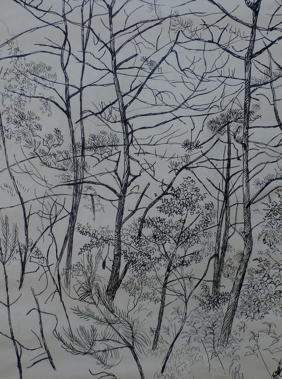 Herman Bieling - Ingelijste tekening: Bomen kopen? Bied vanaf 20!