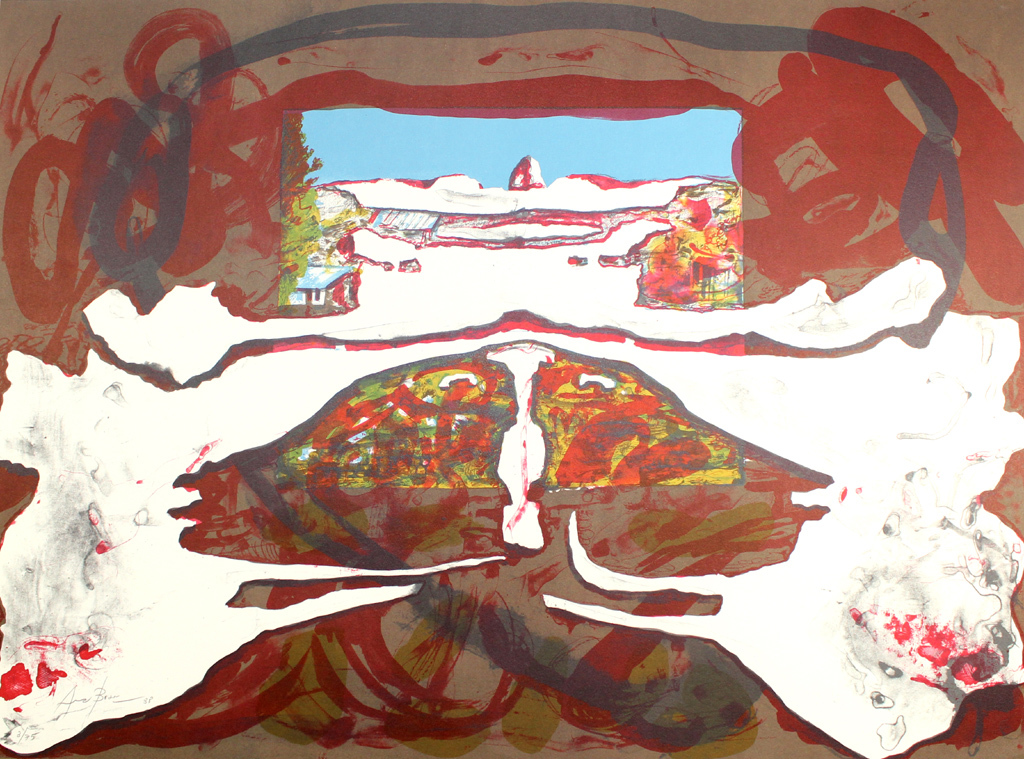Eduardo Arranz-Bravo - kleurenlitho op Guarro - Casa con cielo azul kopen? Bied vanaf 95!