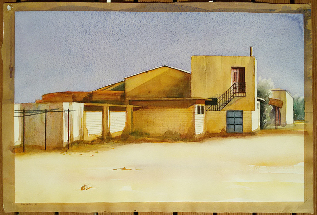 Willem Smorenburg - Strandgebouw, aquarel kopen? Bied vanaf 70!