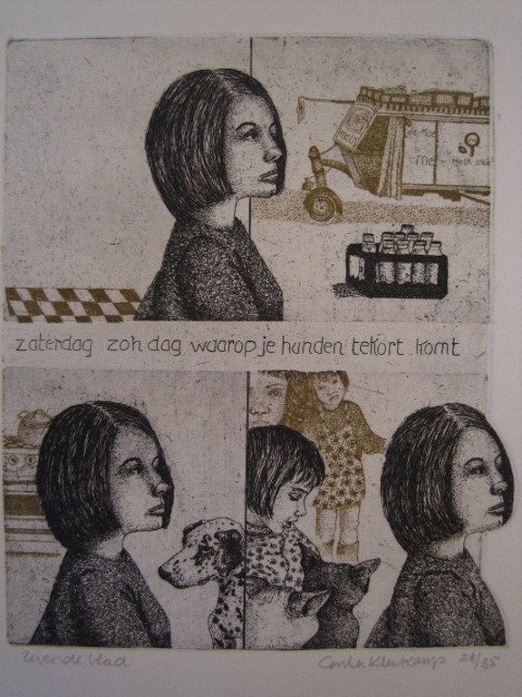 Bijzondere  uitgave "Een week in 8 Etsen" van Carla Kleekamp (1937) gesigneerd  kopen? Bied vanaf 1!