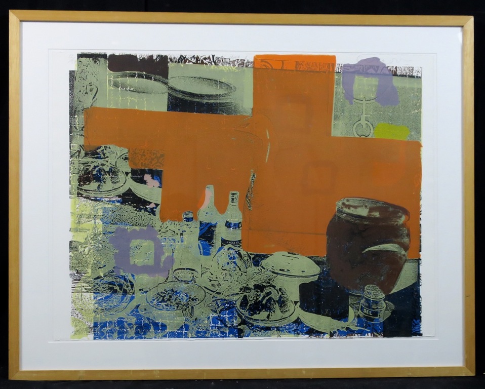 Cees Dolk: Zeefdruk, Dish (6) - Ingelijst verkocht voor € 35!