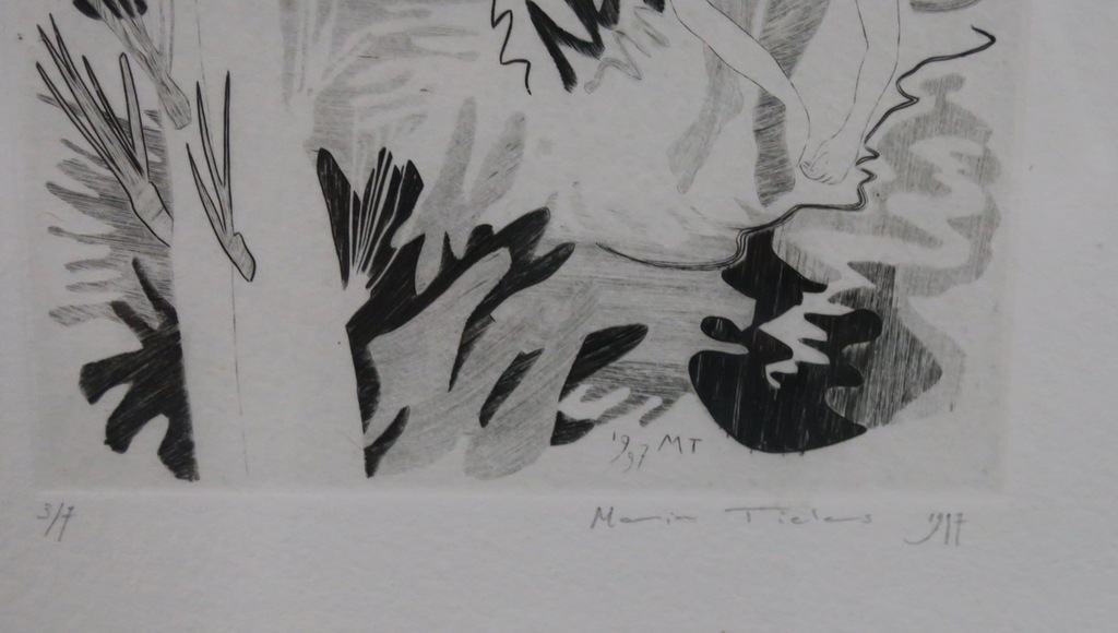 Maria Tielens: Ets, Bij het verscholen zwart water - Ingelijst kopen? Bied vanaf 1!