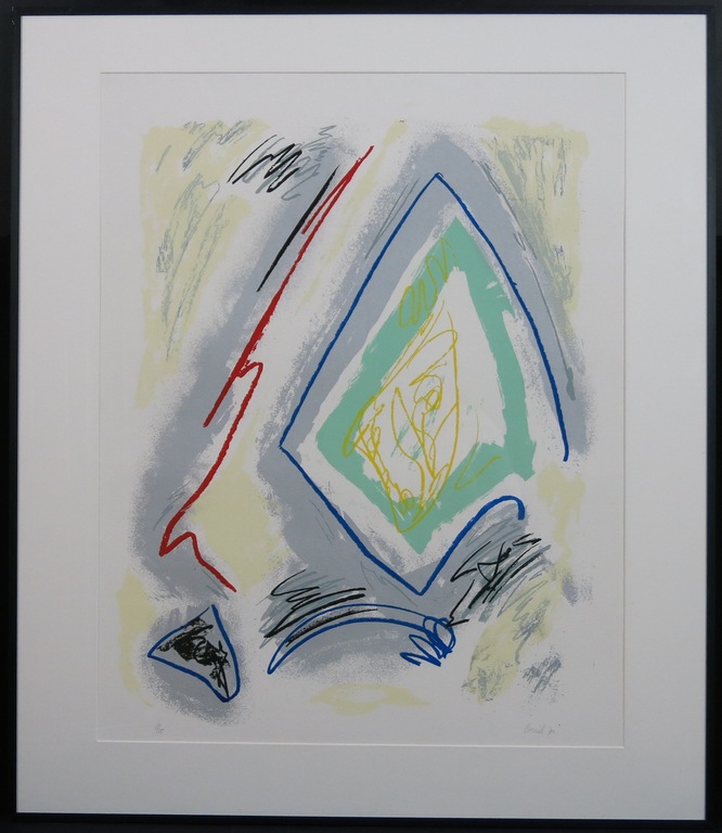 Hans Cornel: Zeefdruk, Zonder titel - Ingelijst kopen? Bied vanaf 20!