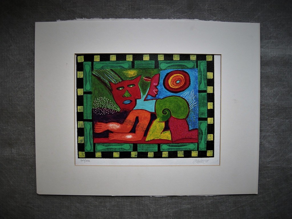 Karakteristiek expressionistisch gesigneerd Zeefdruk Clemens Briels "Gato" kopen? Bied vanaf 1!