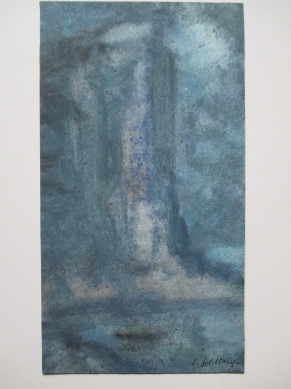 Onbekend, blauwe aquarel kopen? Bied vanaf 10!