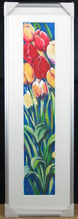Juul Kortekaas: Zeefdruk, Tulpen -Ingelijst (bijzonder formaat) verkocht voor € 75!