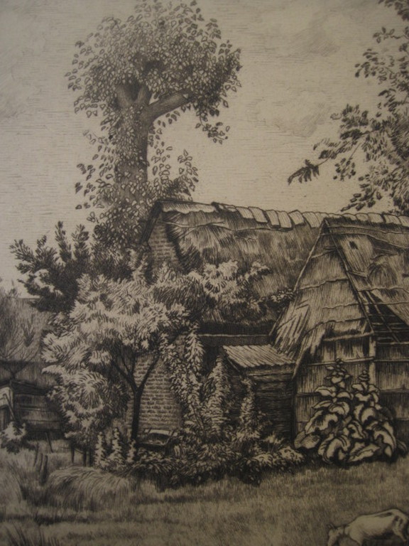 Karakteristieke ets "Geiten bij boerderij in de Achterhoek"van Nico vd Jagt 1888 kopen? Bied vanaf 1!