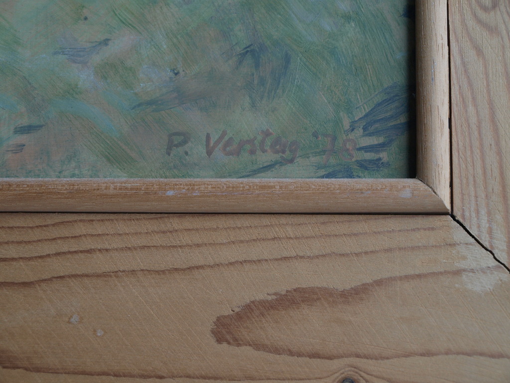 Paul Versteeg : Acrylverf op board , Diemerzeedijk – Gesigneerd - Ingelijst–1978 kopen? Bied vanaf 45!