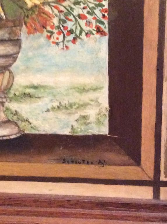 Pot met bloemen - olieverf op paneel - gesigneerd kopen? Bied vanaf 1!