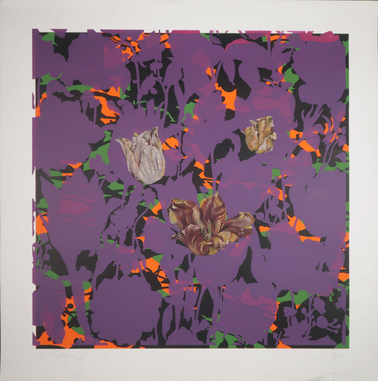 Arjan van Arendonk: Zeefdruk en Collage, 3 Tulips II kopen? Bied vanaf 20!