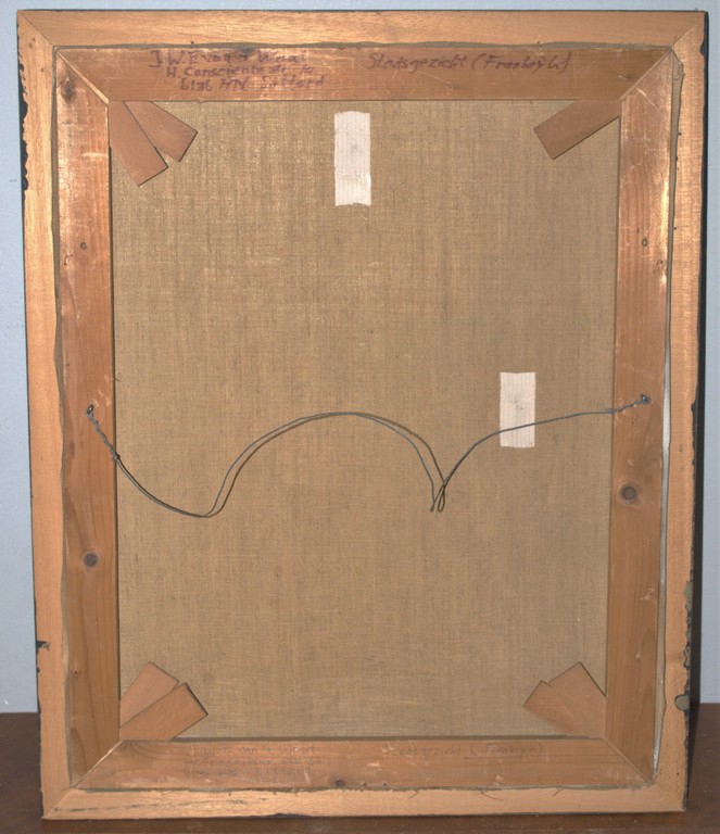 Franse stad - olieverf op doek uit 1965 met initialen FW kopen? Bied vanaf 25!