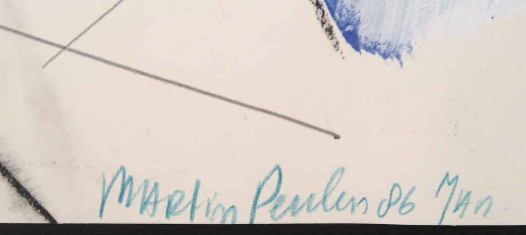 Martin Peulen: Olieverf en krijt op papier, Man kopen? Bied vanaf 50!